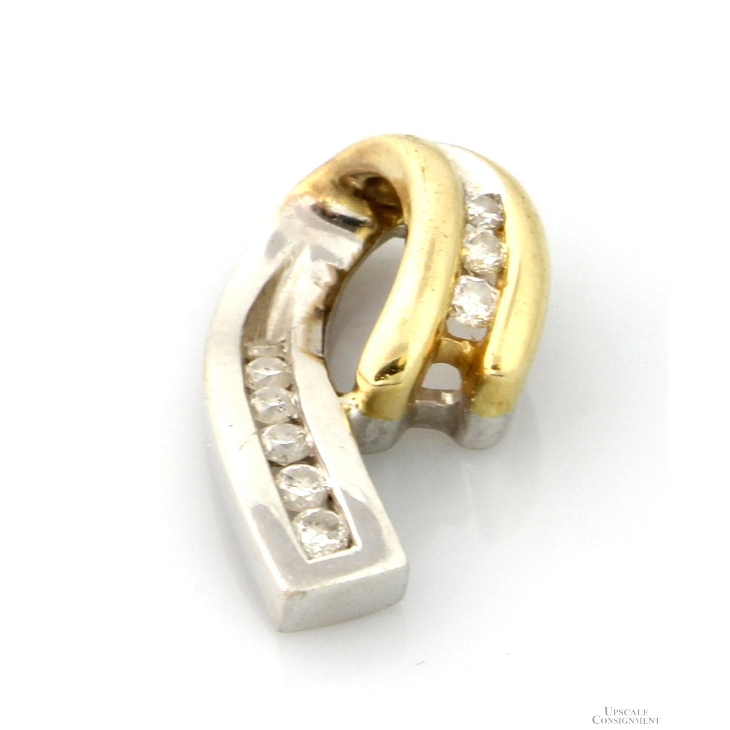 .11ctw Diamond 14K Yellow & White Gold Slide Pendant - 7/8" length - Image 1