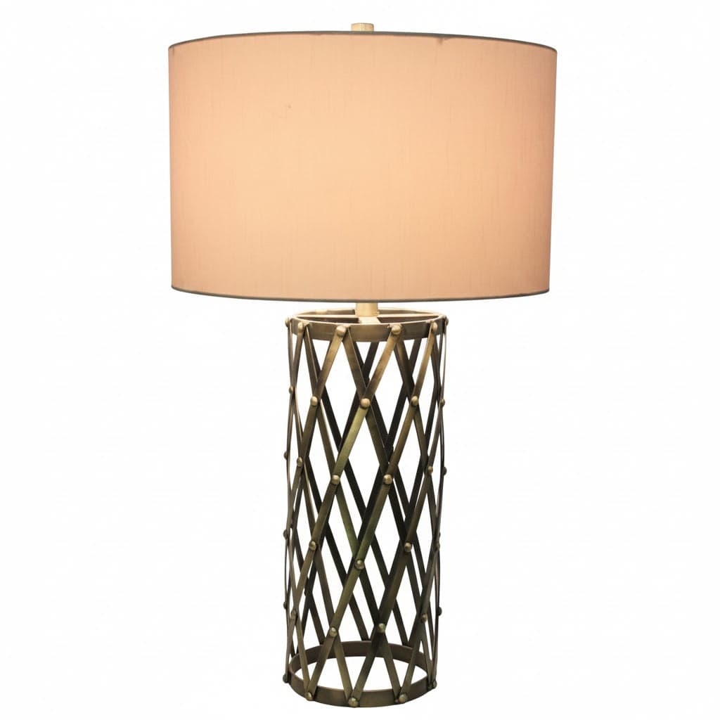 Brass Lattice Table Lamp - Thumbnail 2