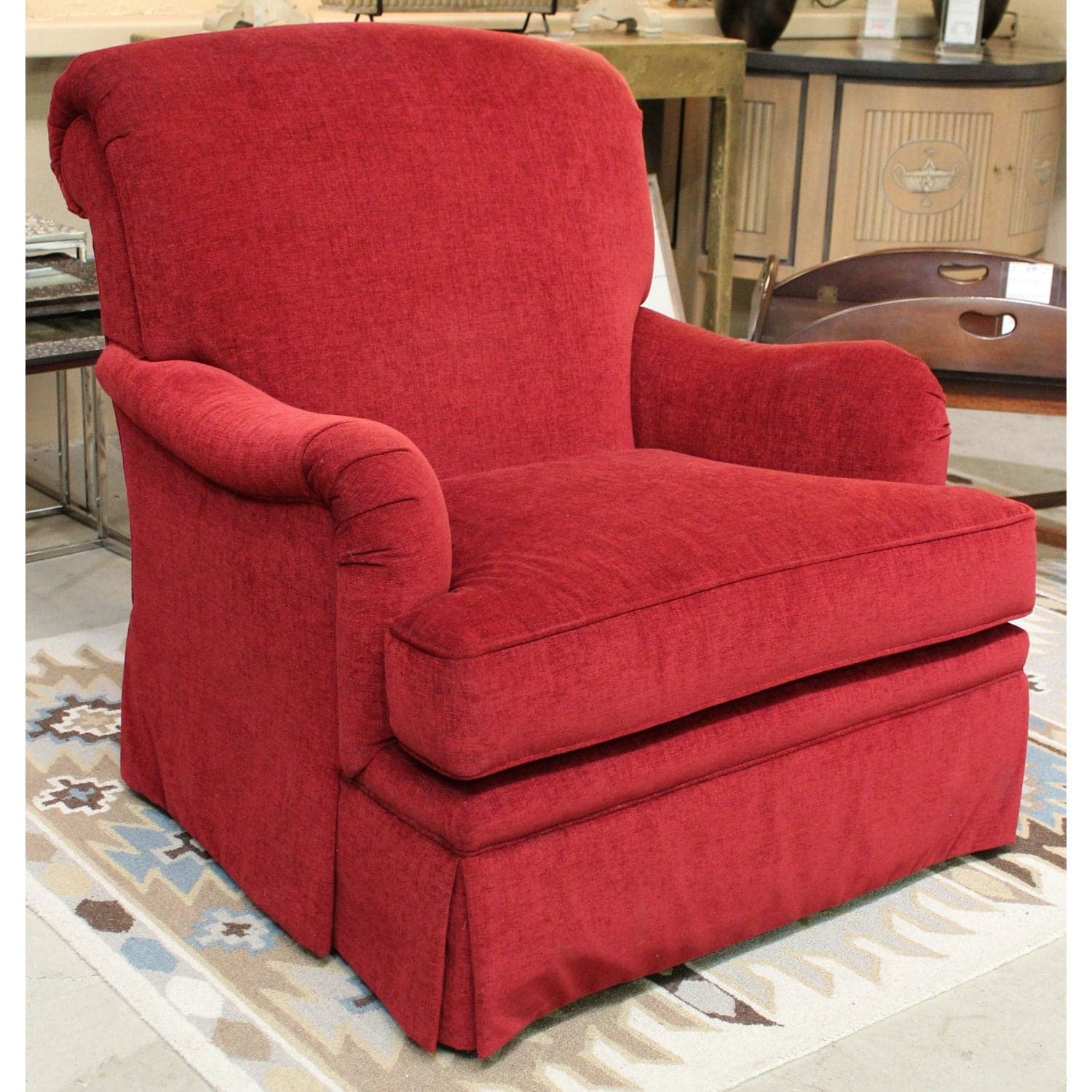 Kravat Furniture Red Club Chair - Red - Thumbnail 2