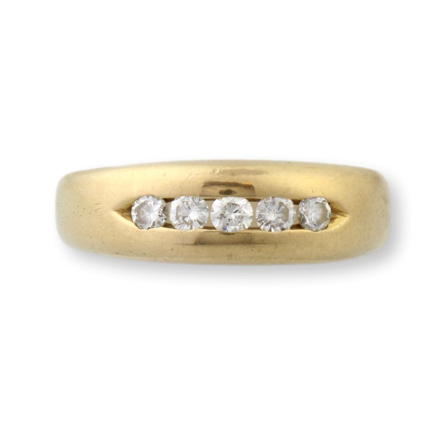 Five-Stone .53ctw Diamond 14K Yellow Gold Men's Band - Size 10.25 - Image 1
