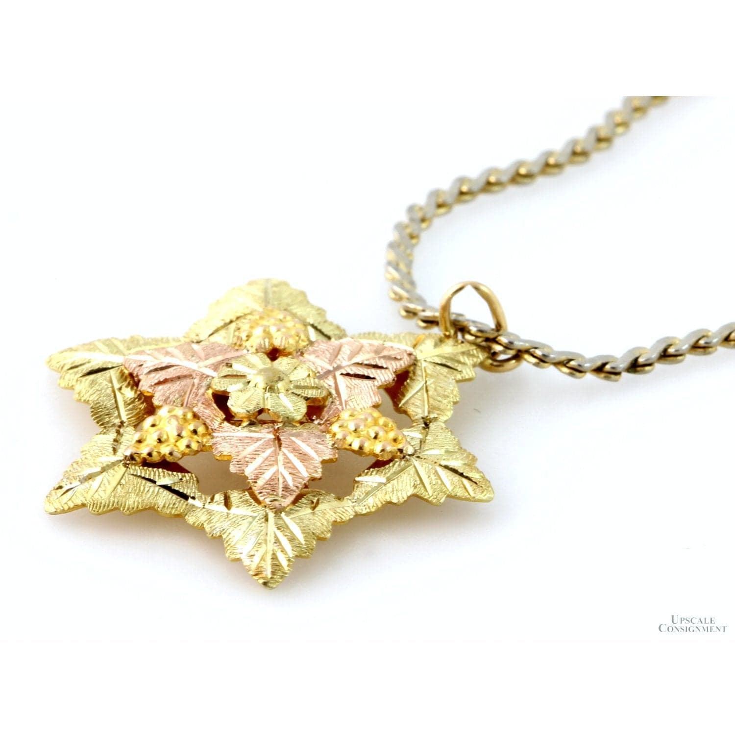 10K Yellow Gold BHG Star Pendant & Gold Tone Chain - 24 in - Thumbnail 2
