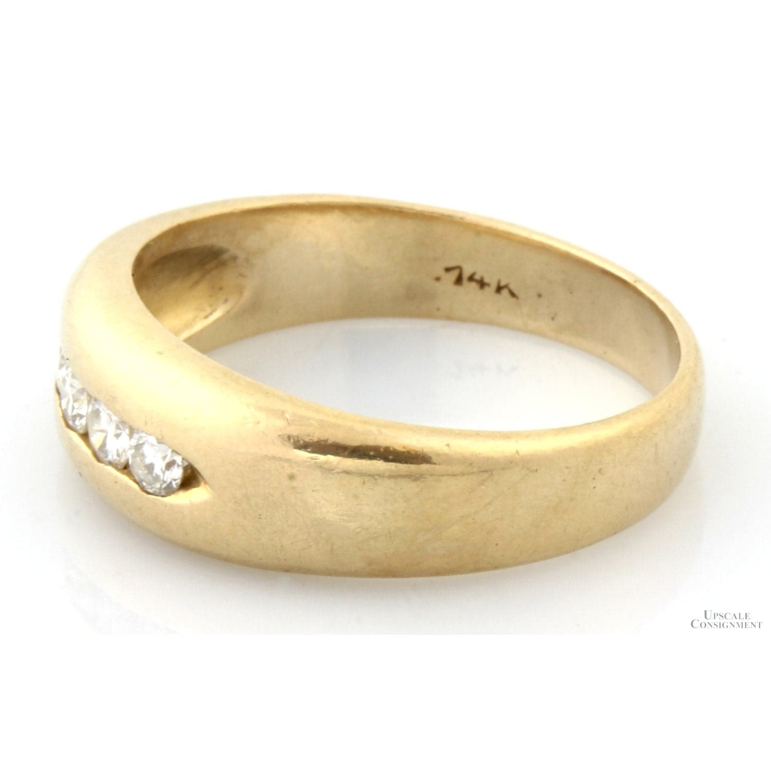 Five-Stone .53ctw Diamond 14K Yellow Gold Men's Band - Size 10.25 - Thumbnail 3