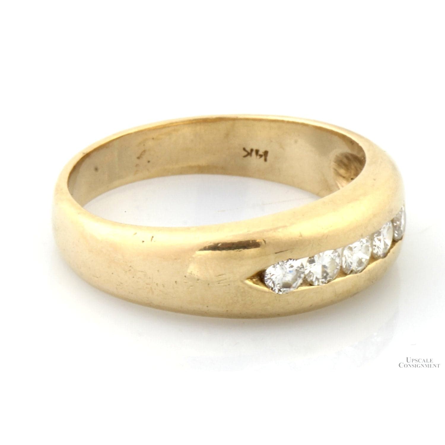 Five-Stone .53ctw Diamond 14K Yellow Gold Men's Band - Size 10.25 - Thumbnail 2