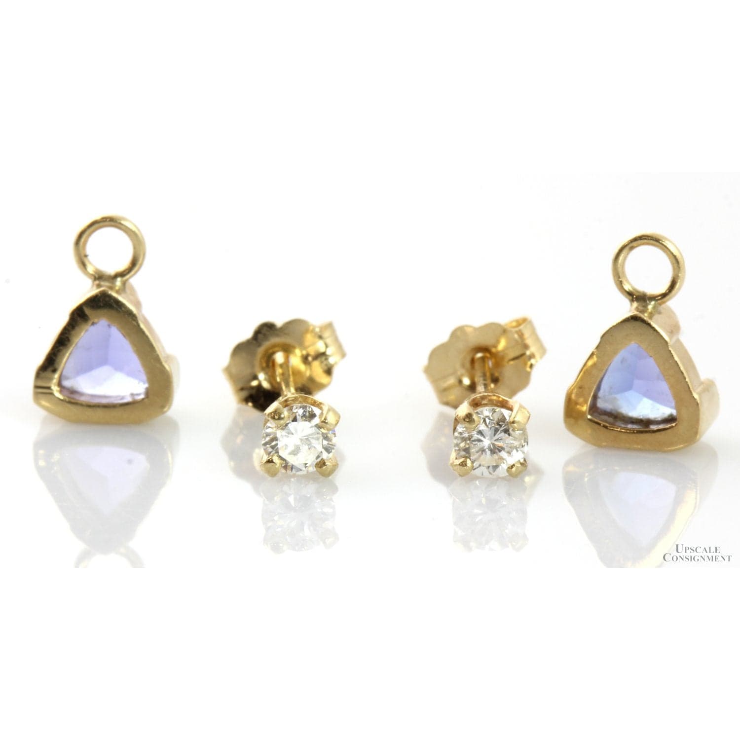 14K .26ctw Diamond Earrings 14K 1.08ctw Tanzanite Jackets - Thumbnail 2