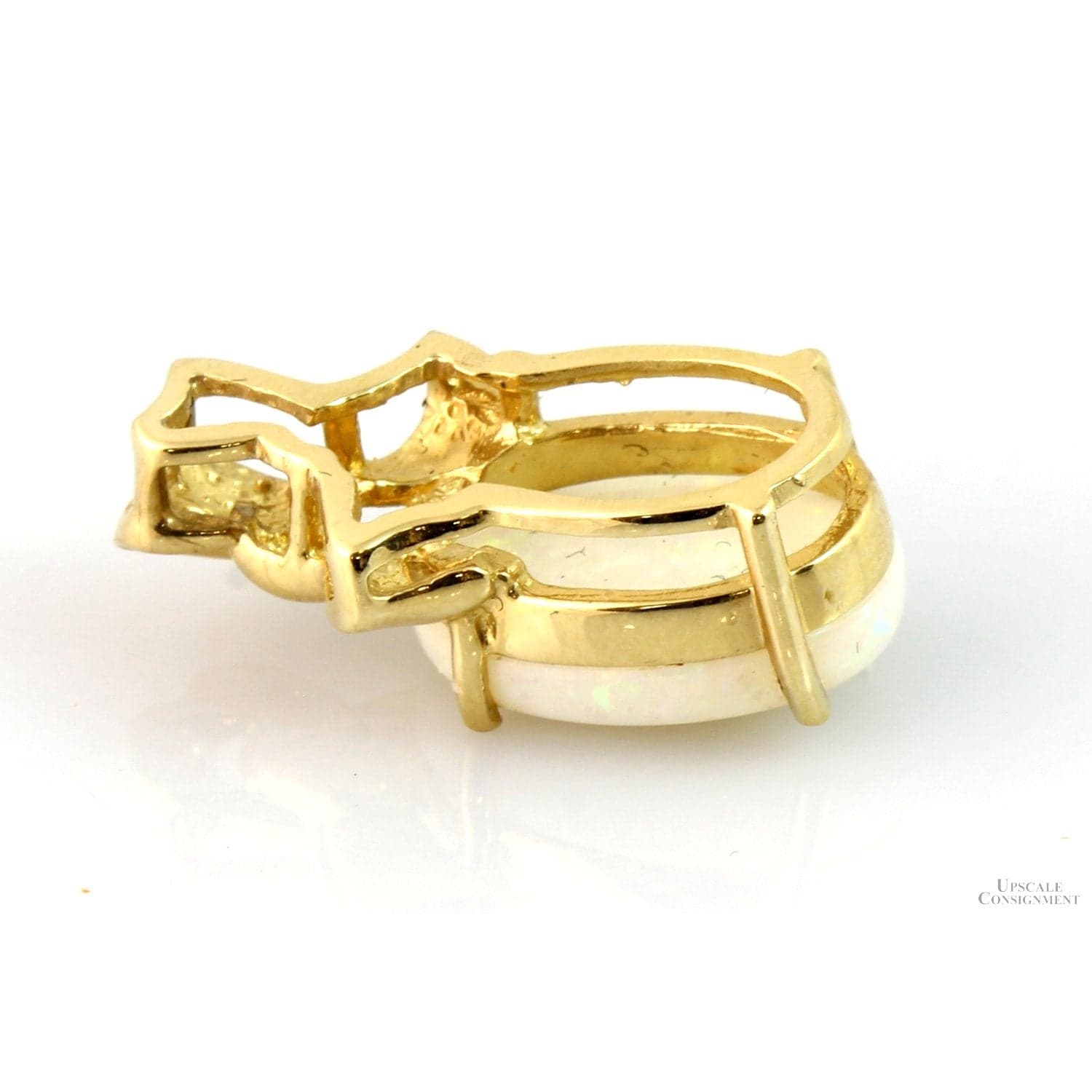 3.06ct Precious White Natural Opal 14K Gold Pendant - .875"(l) - Thumbnail 4