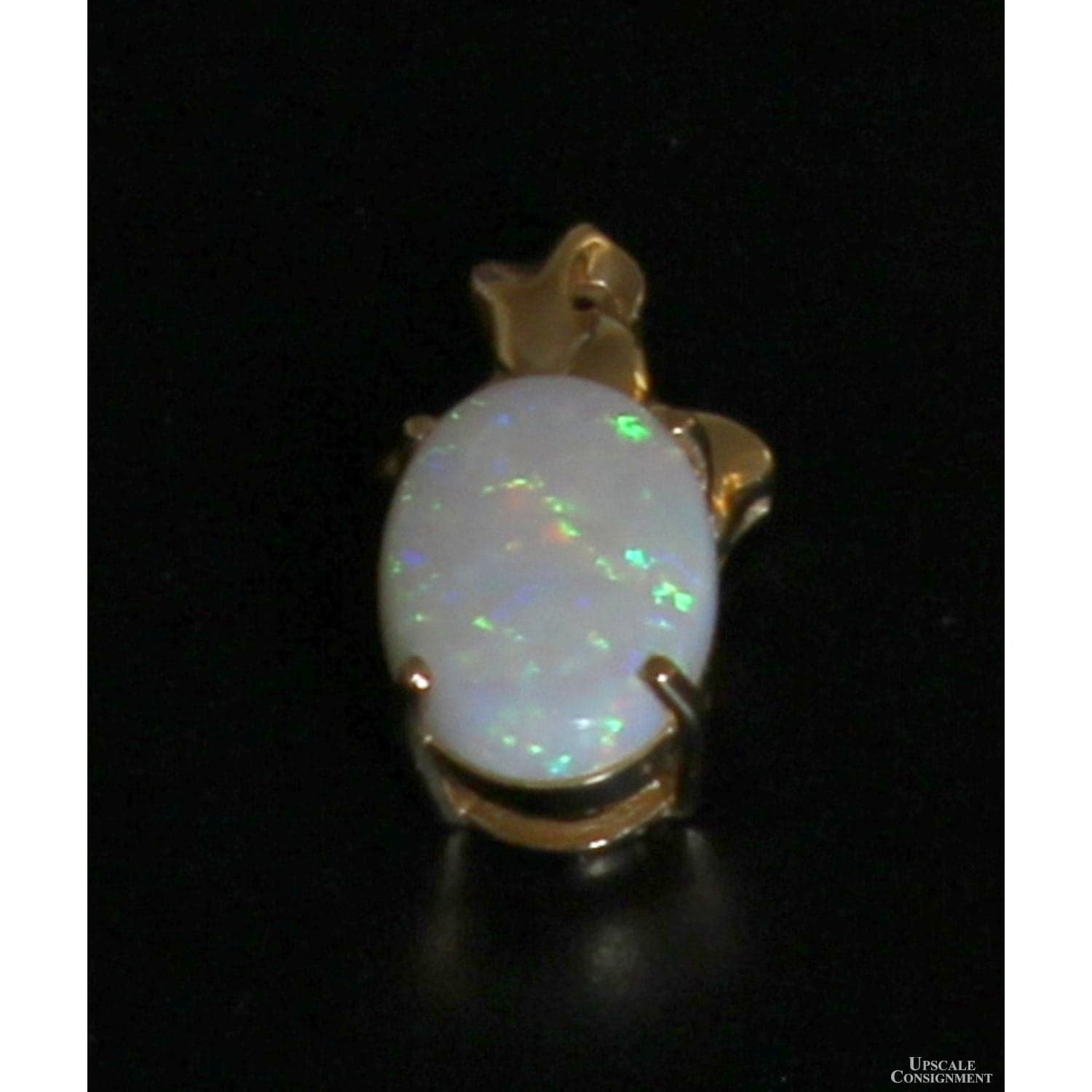 3.06ct Precious White Natural Opal 14K Gold Pendant - .875"(l) - Thumbnail 2
