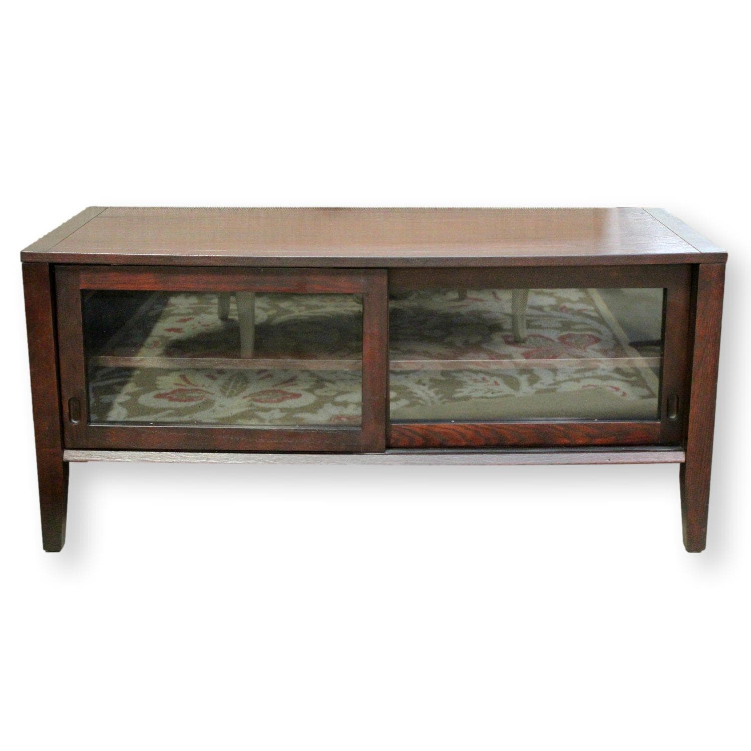 Red Oak Media Console w/Sliding Doors - Dark Cherry - Image 1