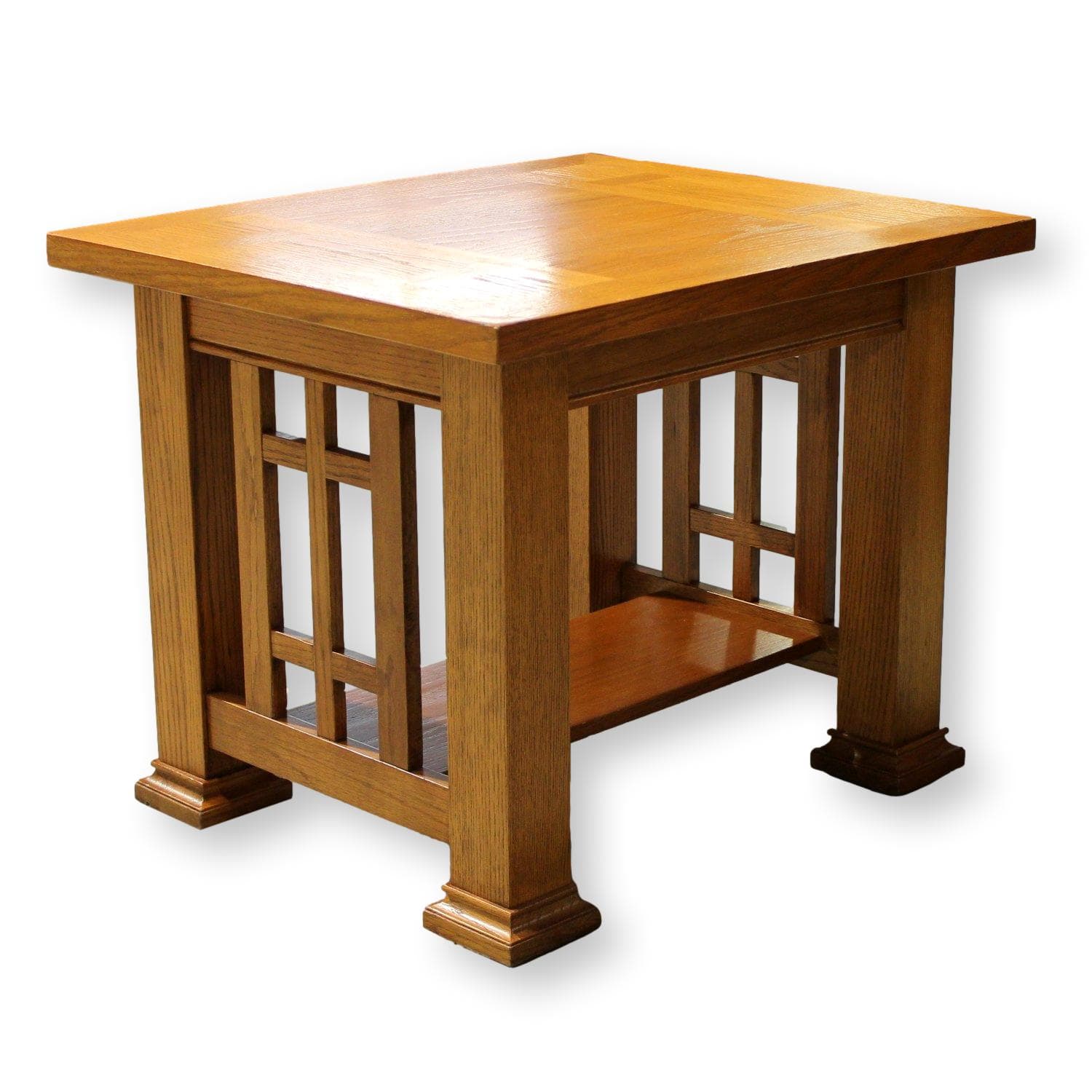 Mission Style Oak End Table - Golden Oak - Image 1