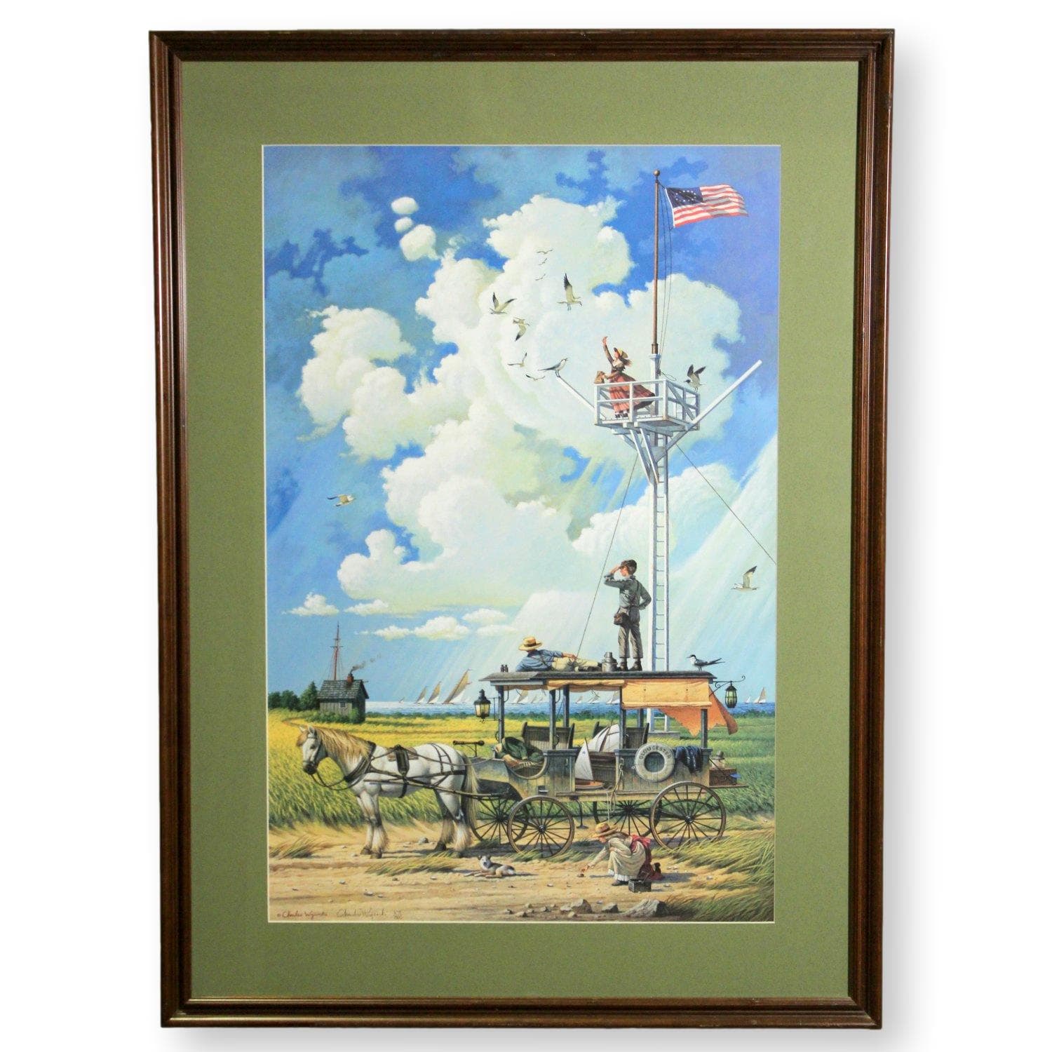 Framed Limited Edition Print 'Young Hearts at Sea' by Charles Wysocki - Image 1