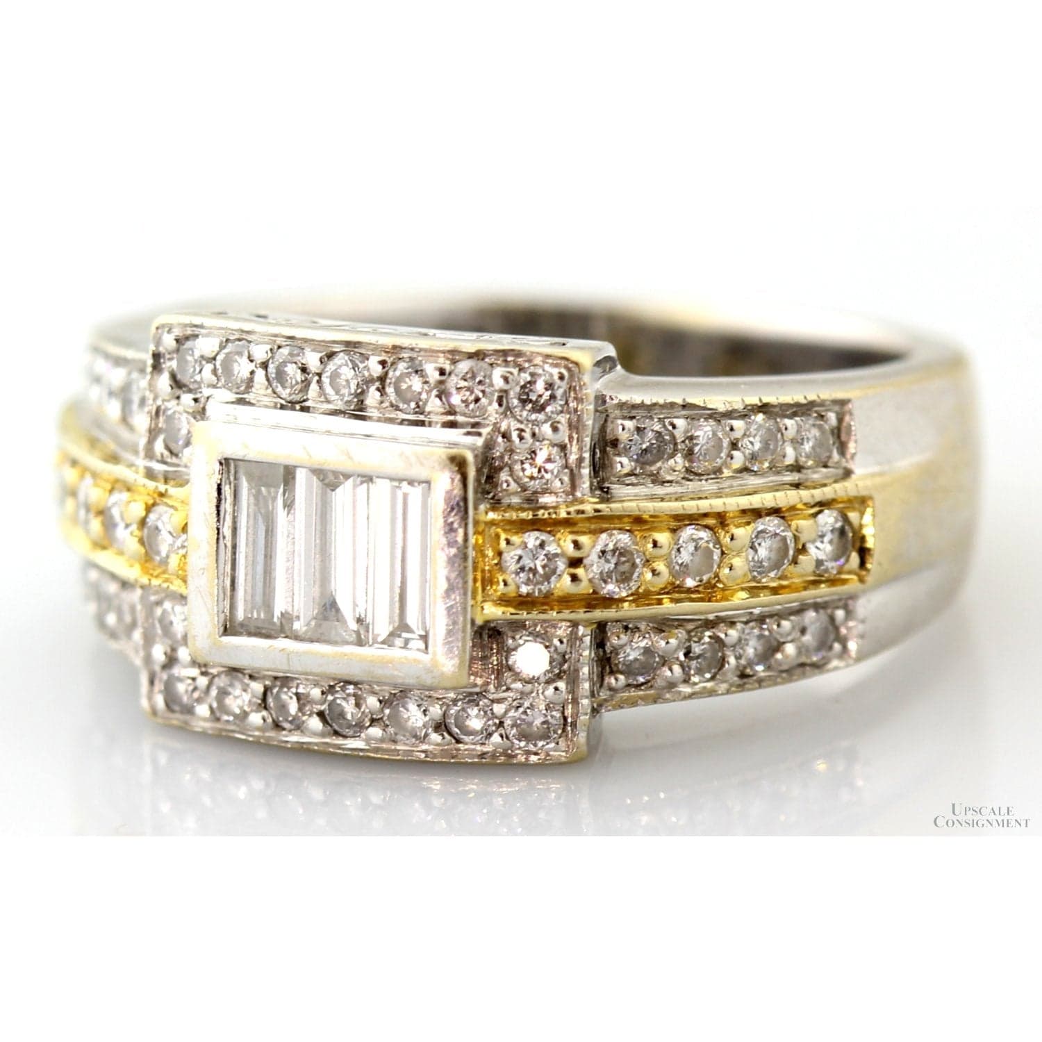 Le Vian 18K Two-Tone .73ctw Diamond Belt Buckle Ring - Size 6.25 - Thumbnail 2