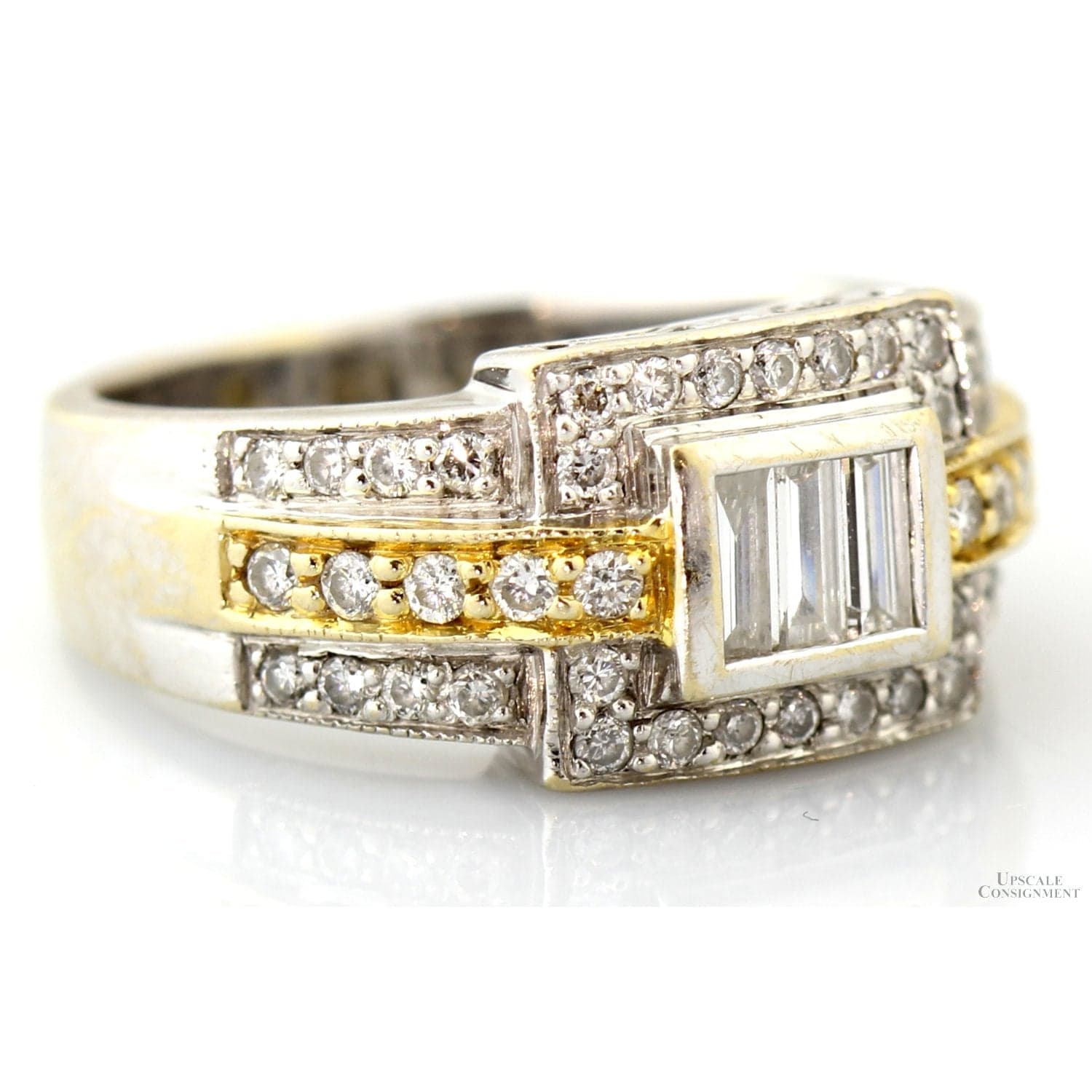 Le Vian 18K Two-Tone .73ctw Diamond Belt Buckle Ring - Size 6.25 - Thumbnail 3