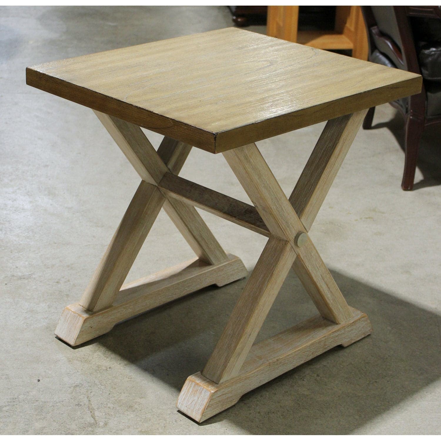 Graywash "X" End Table - Graywash - Thumbnail 3