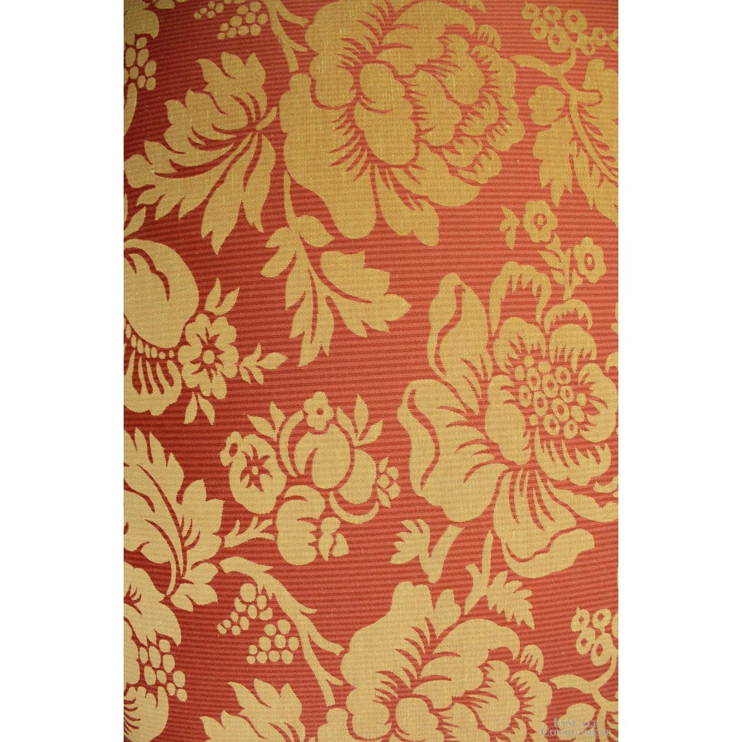 Fairfield Medallion Cane Back Fauteuil Accent Chair w/Ottoman - Red & Gold - Thumbnail 10