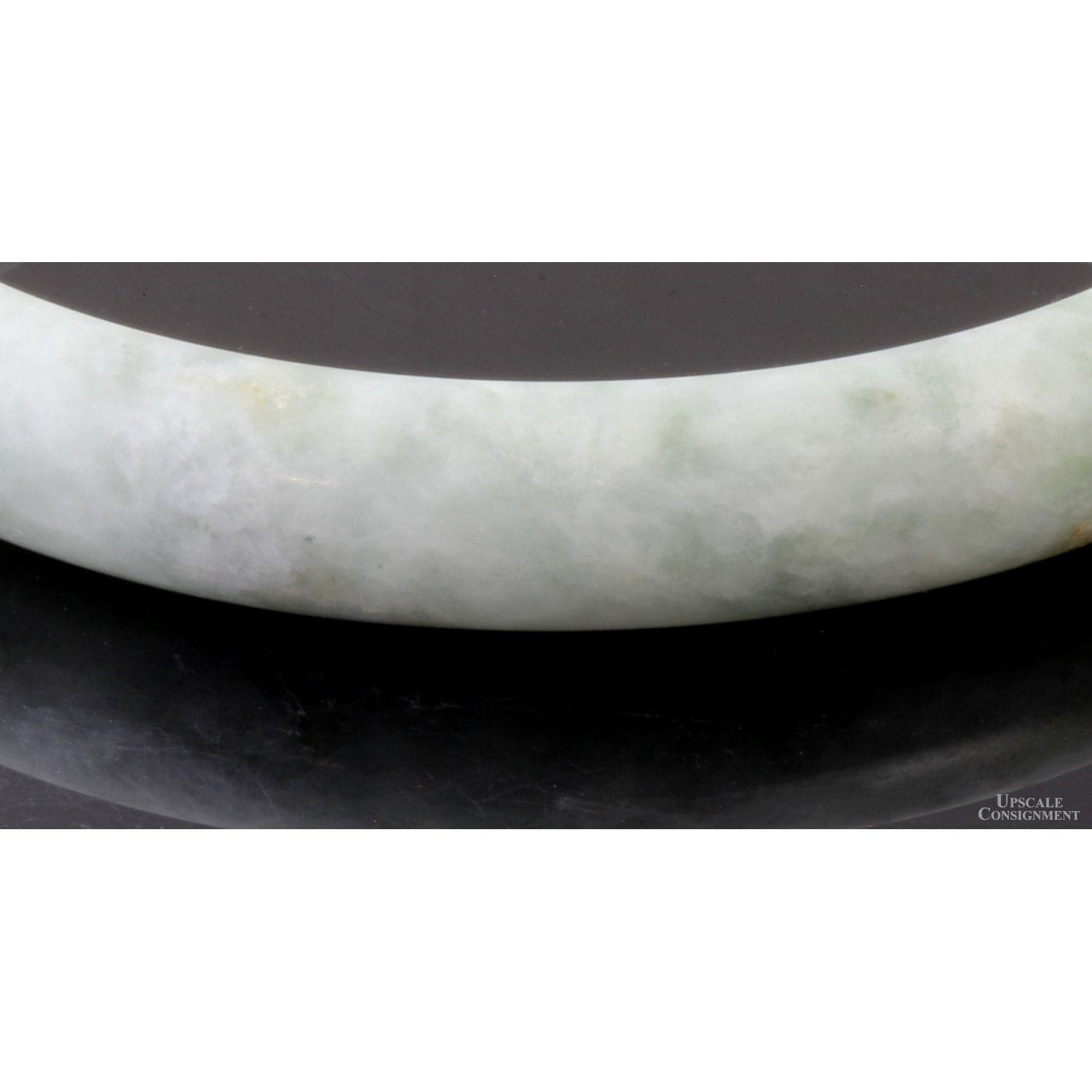 Light Green & White Mottled Jadeite Jade Bangle Size 8.16" - 66-65mm ID - Size 8.16 - Thumbnail 2
