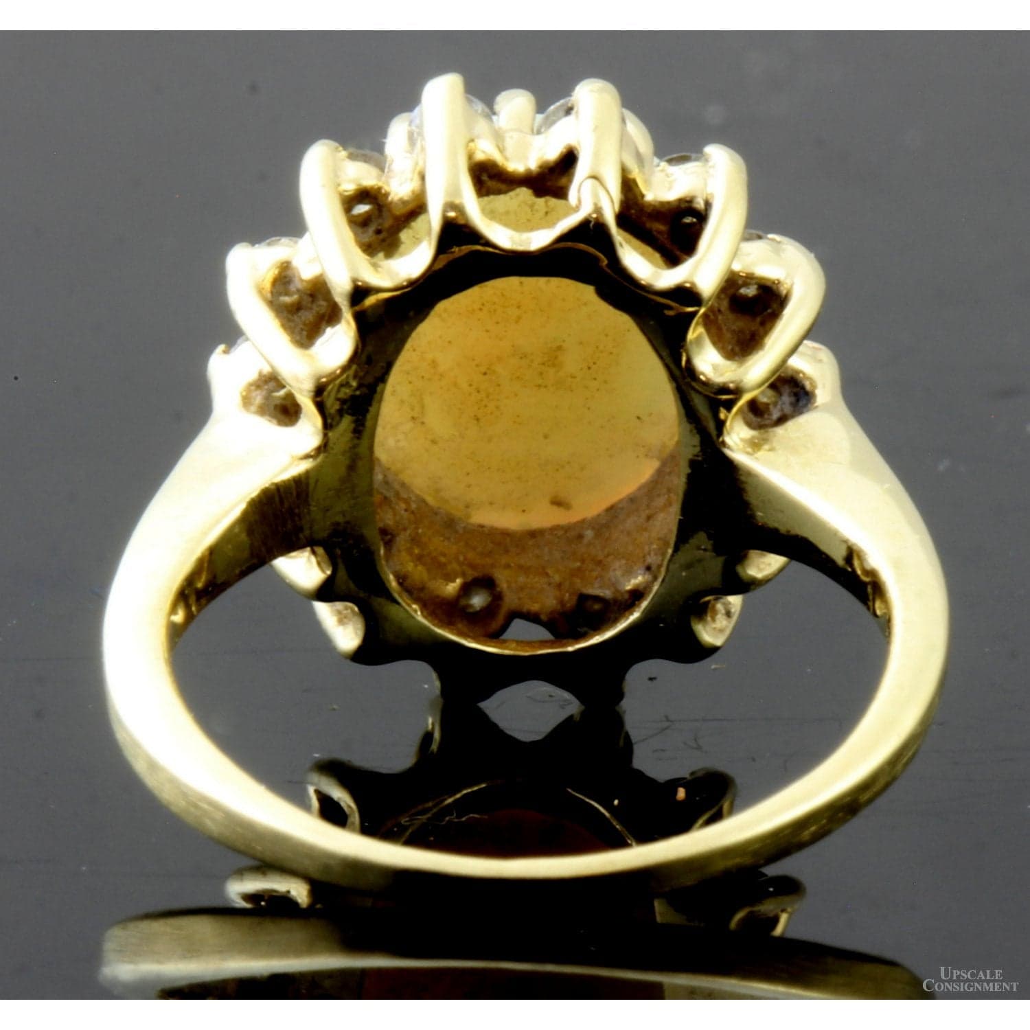 14K 1.36ct Australian Opal & .41ctw Diamond Halo Ring - 3.75 - Thumbnail 6