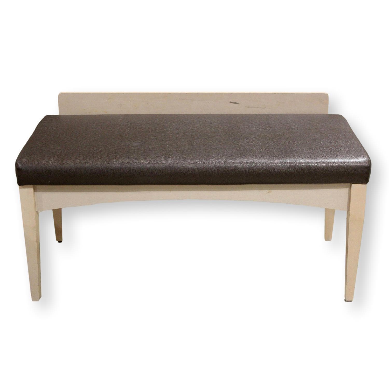 Light Wood Bench - Cream & Brown - Image 1