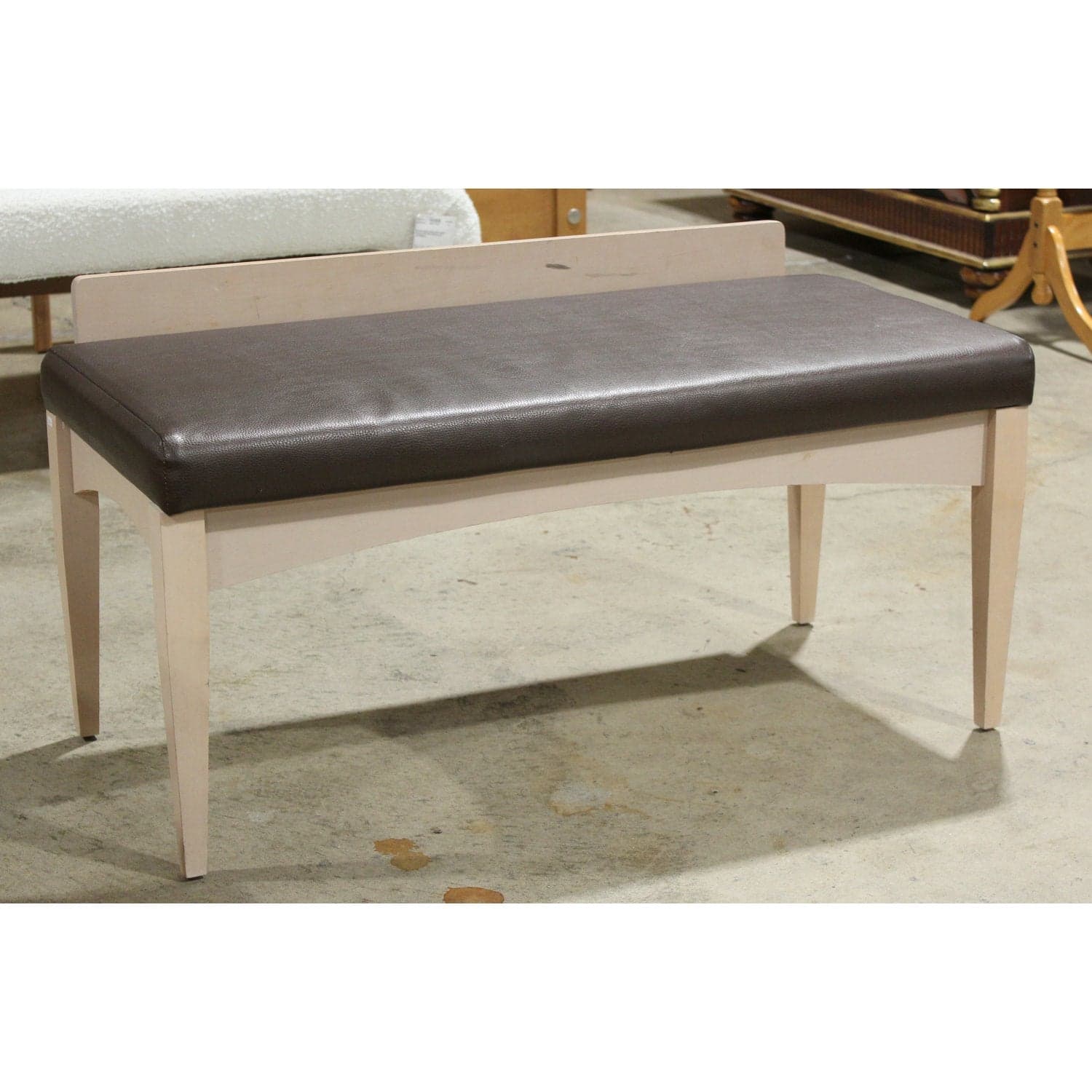 Light Wood Bench - Cream & Brown - Thumbnail 2