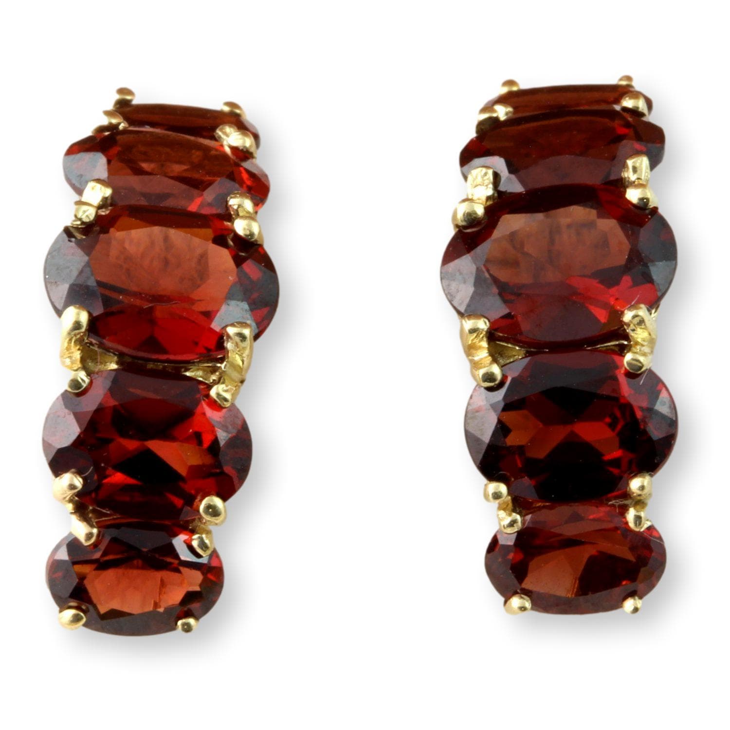 6.50ctw Spessartine Garnet 10K Yellow Gold Earrings - Image 1