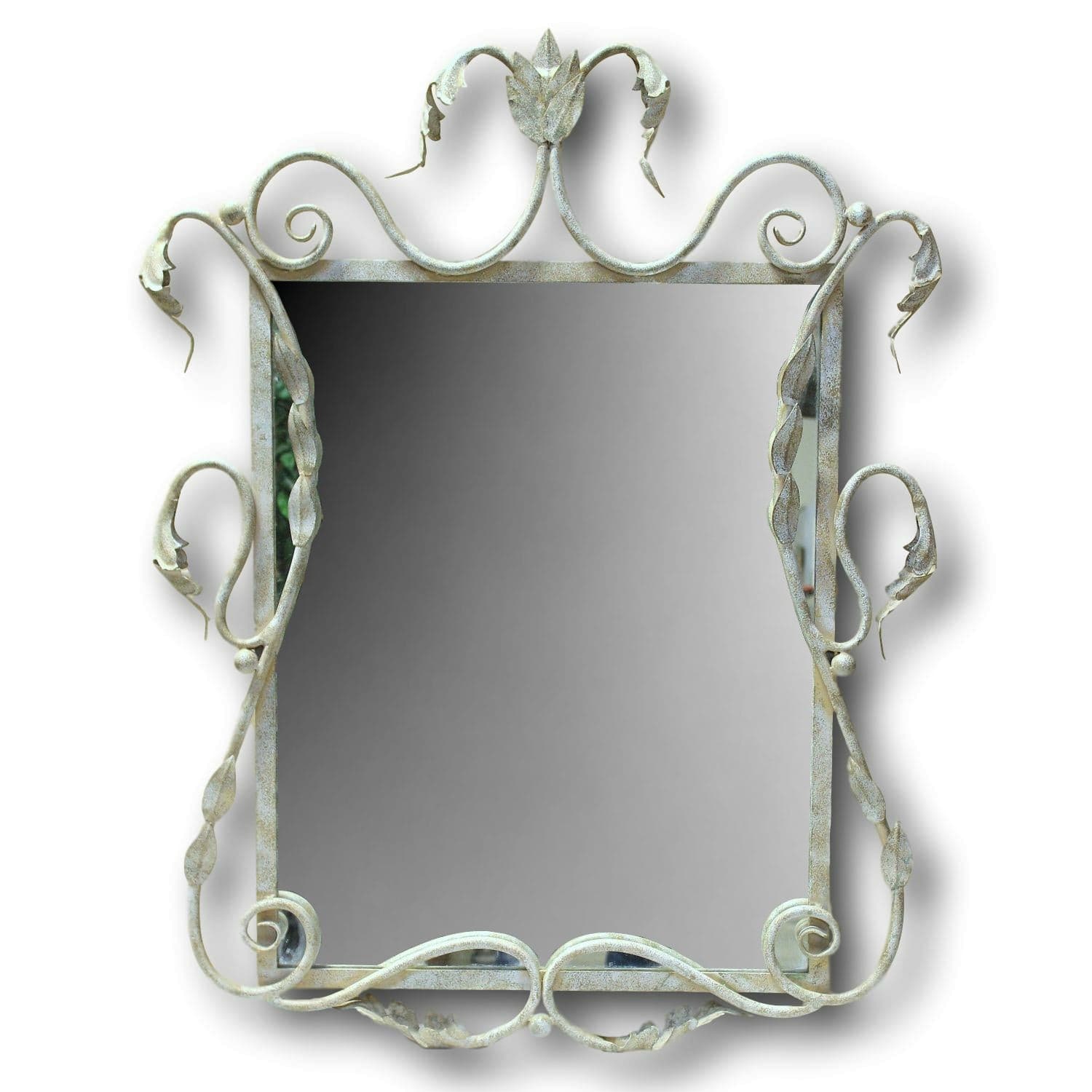 Vine Motif Metal Wall Mirror - Image 1