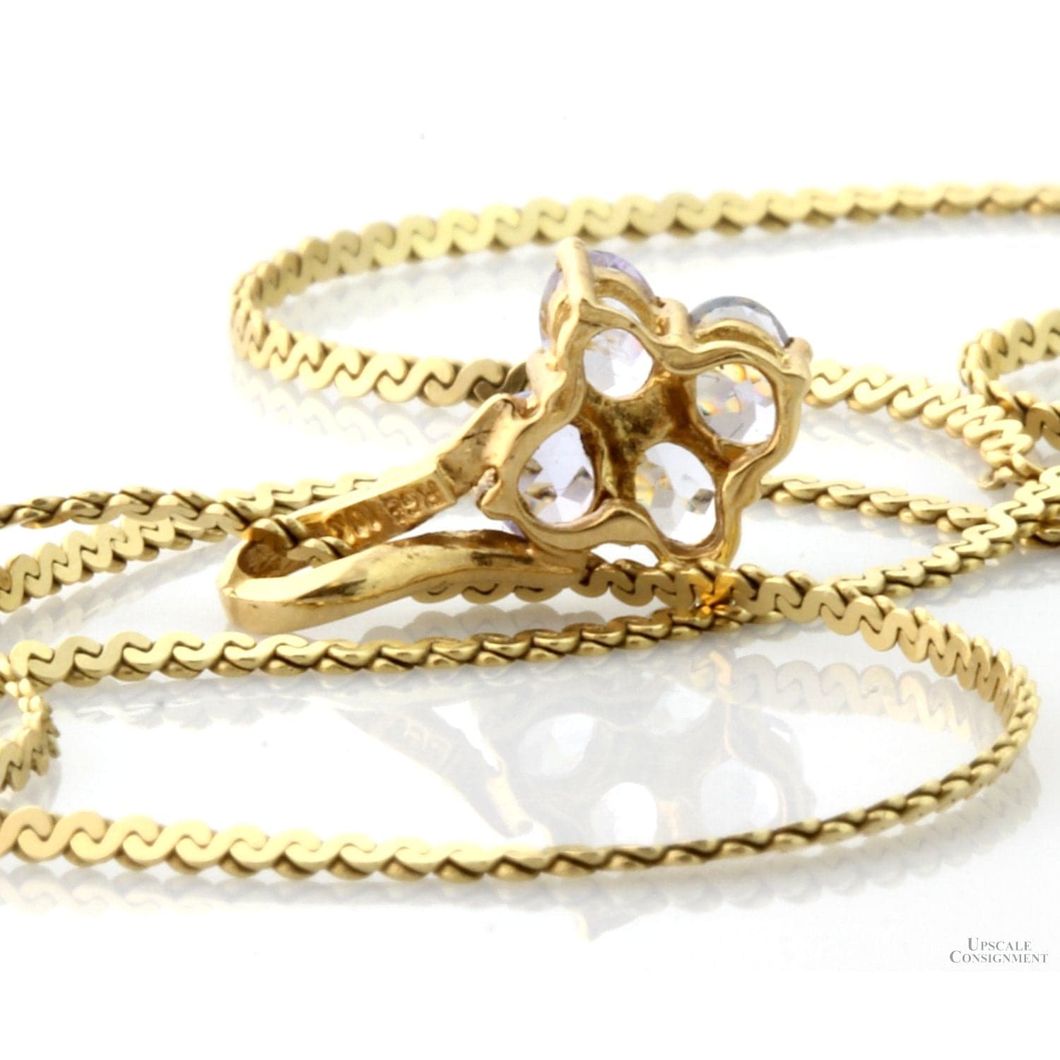 10K Gold Oval Iolite Gemtone Pendant & 14K Gold Chain - 15 in - Thumbnail 3