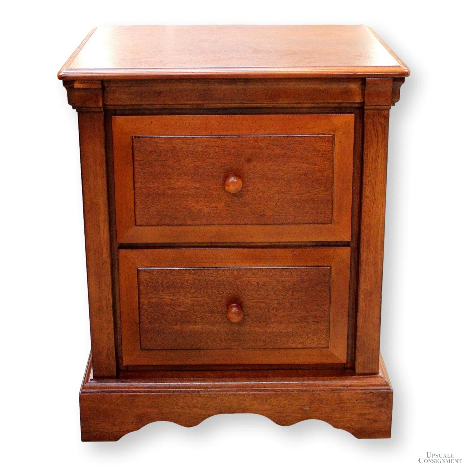2 Drawer Nightstand - Cherry Finish - Image 1