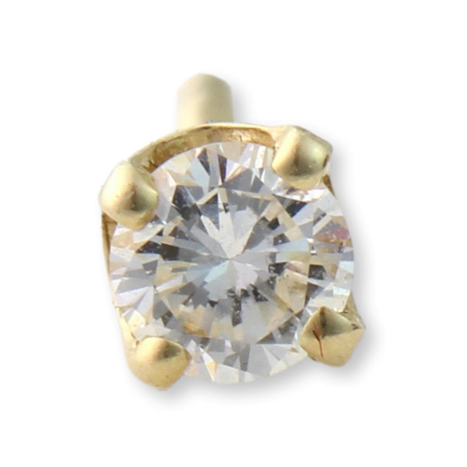 .20 ct Round Brilliant-Cut Diamond 14K Singular Earring - Image 1