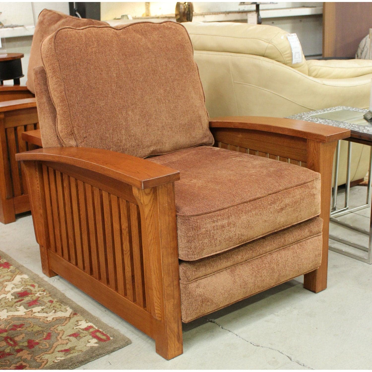 Stanton Mission Oak Club Chair - Brown - Thumbnail 2