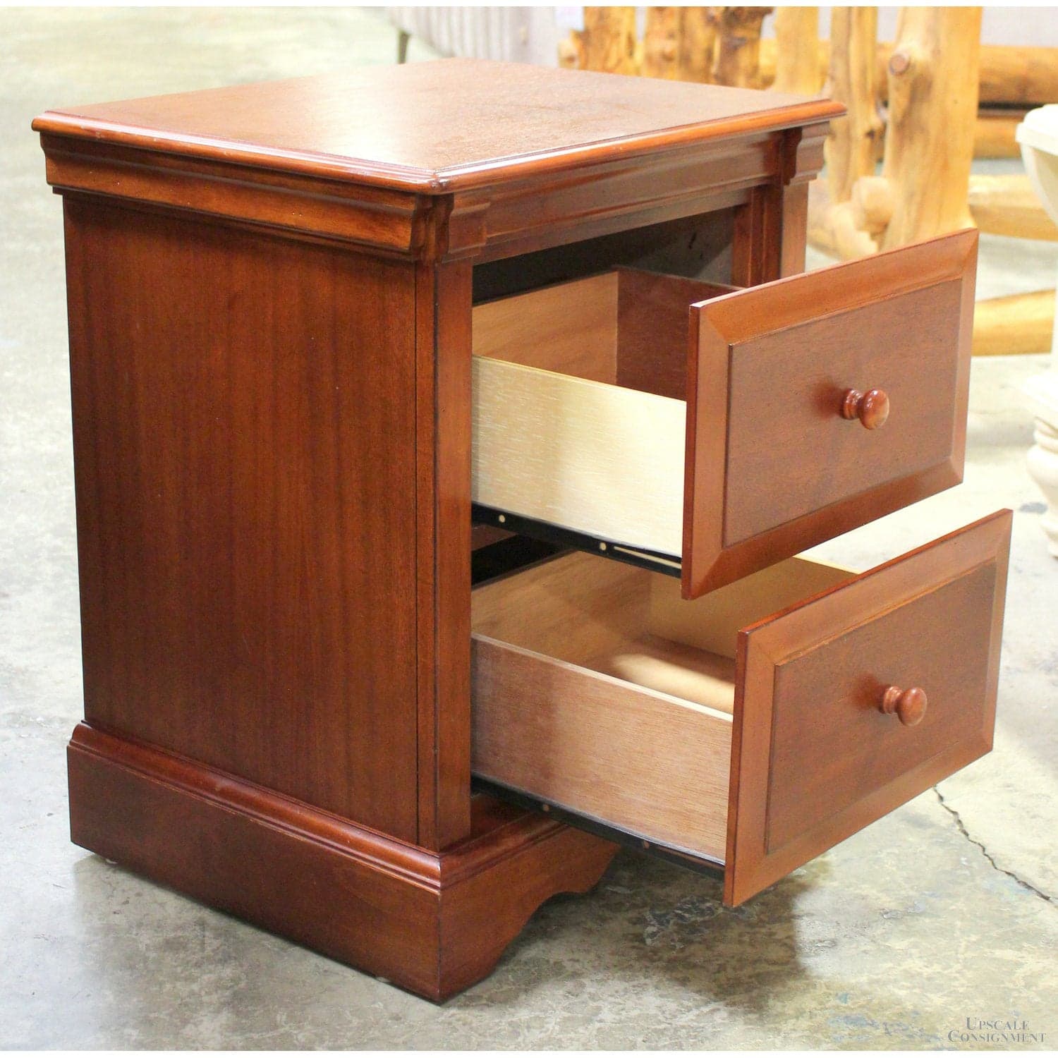 2 Drawer Nightstand - Cherry Finish - Thumbnail 4