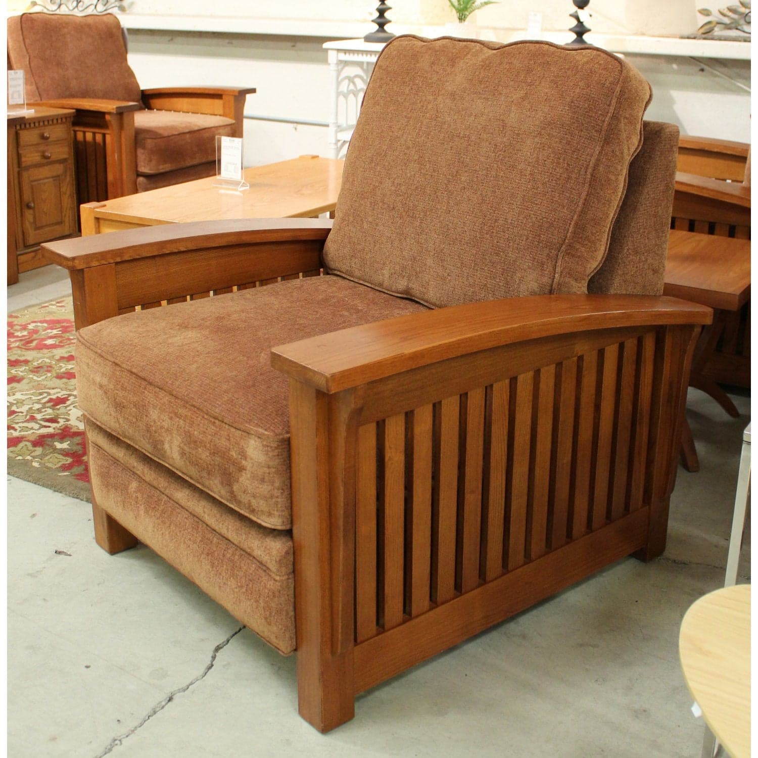 Stanton Mission Oak Club Chair - Brown - Thumbnail 3