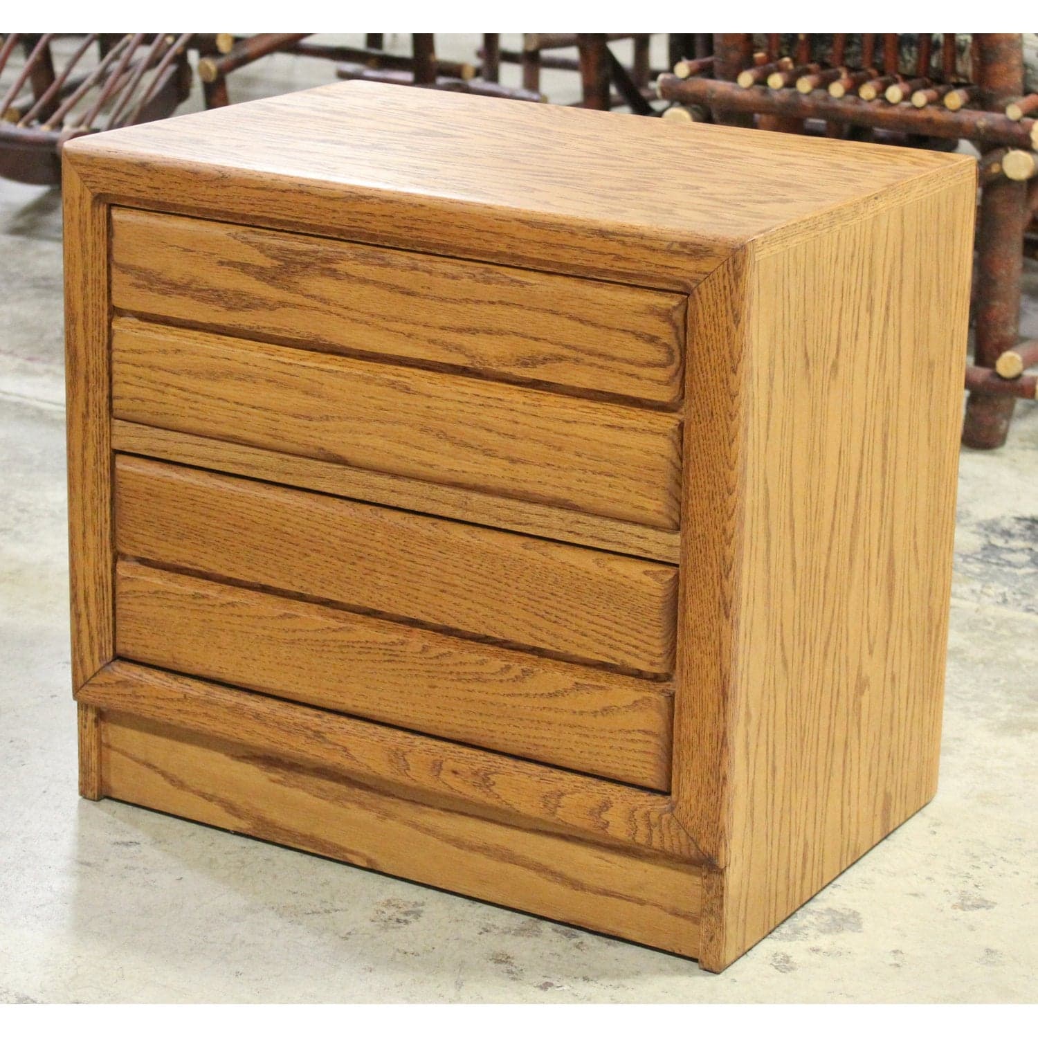 Oak 2 Drawer Nightstand - Thumbnail 3