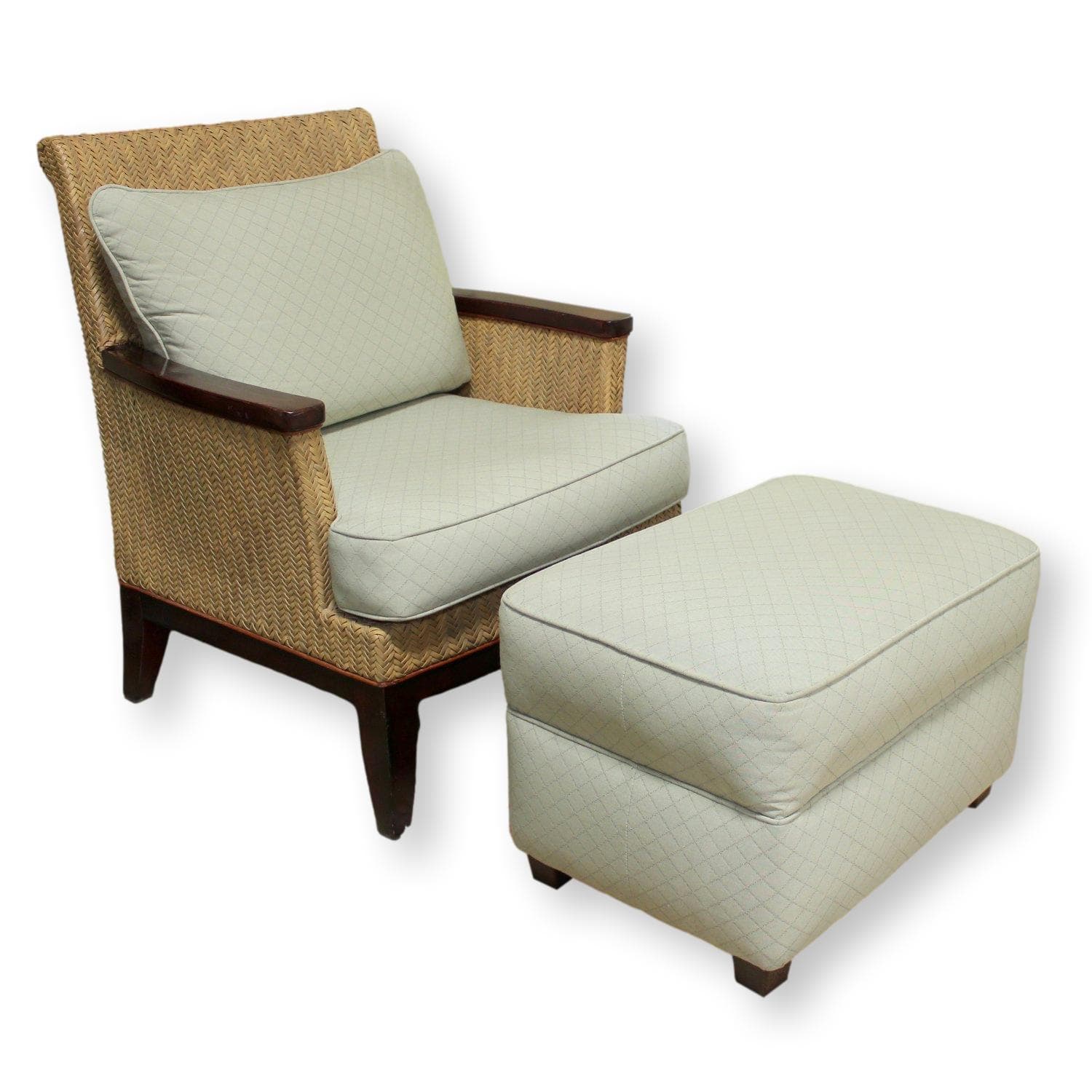 Wicker Chair w/Ottoman - Image 1