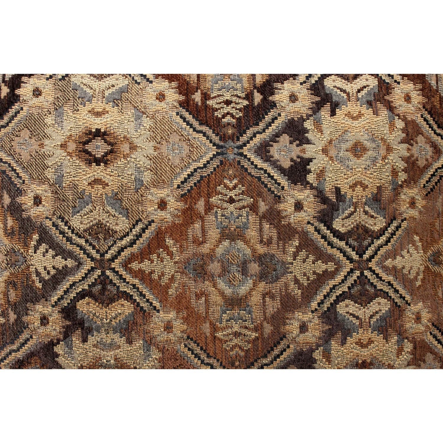 Mission Style Oak & Tapestry Sofa - Brown - Thumbnail 4