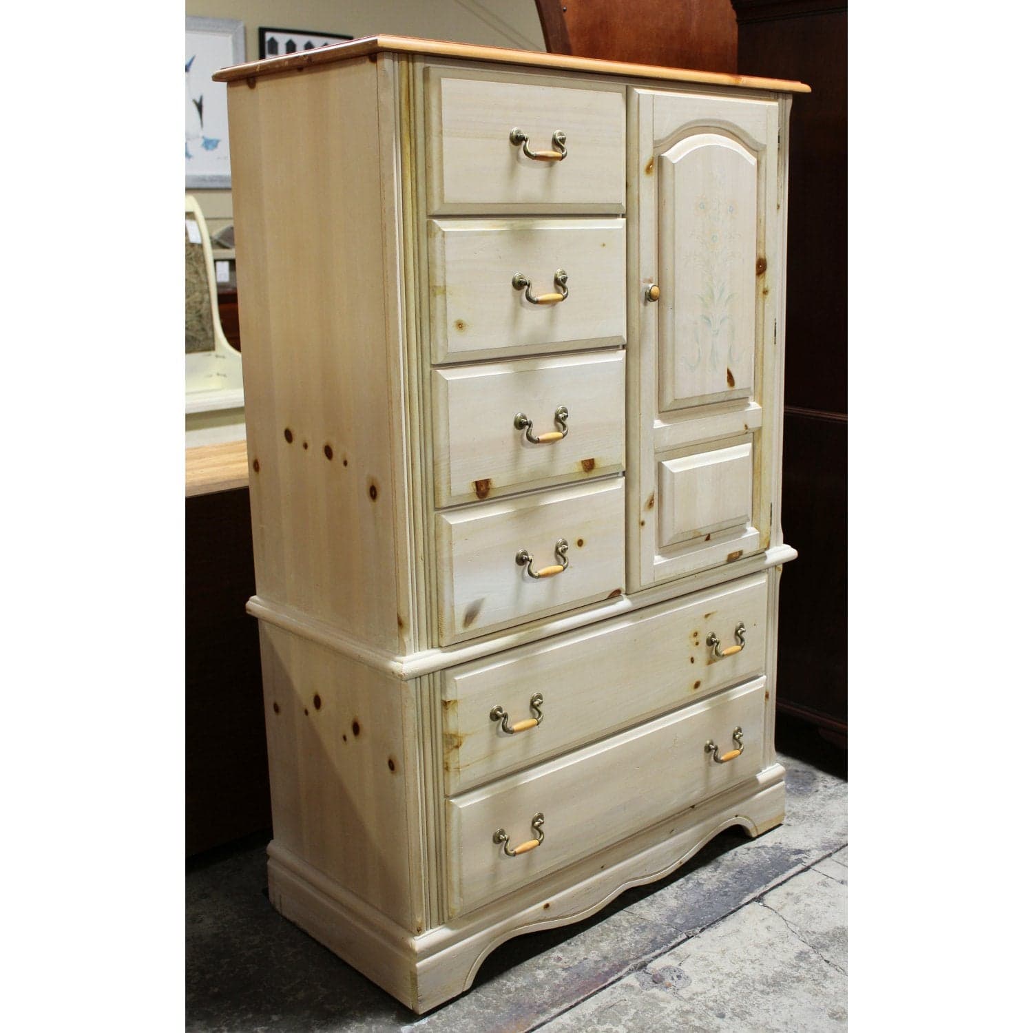 Cream 2-Tone Armoire Chest of Drawers - Cream - Thumbnail 2