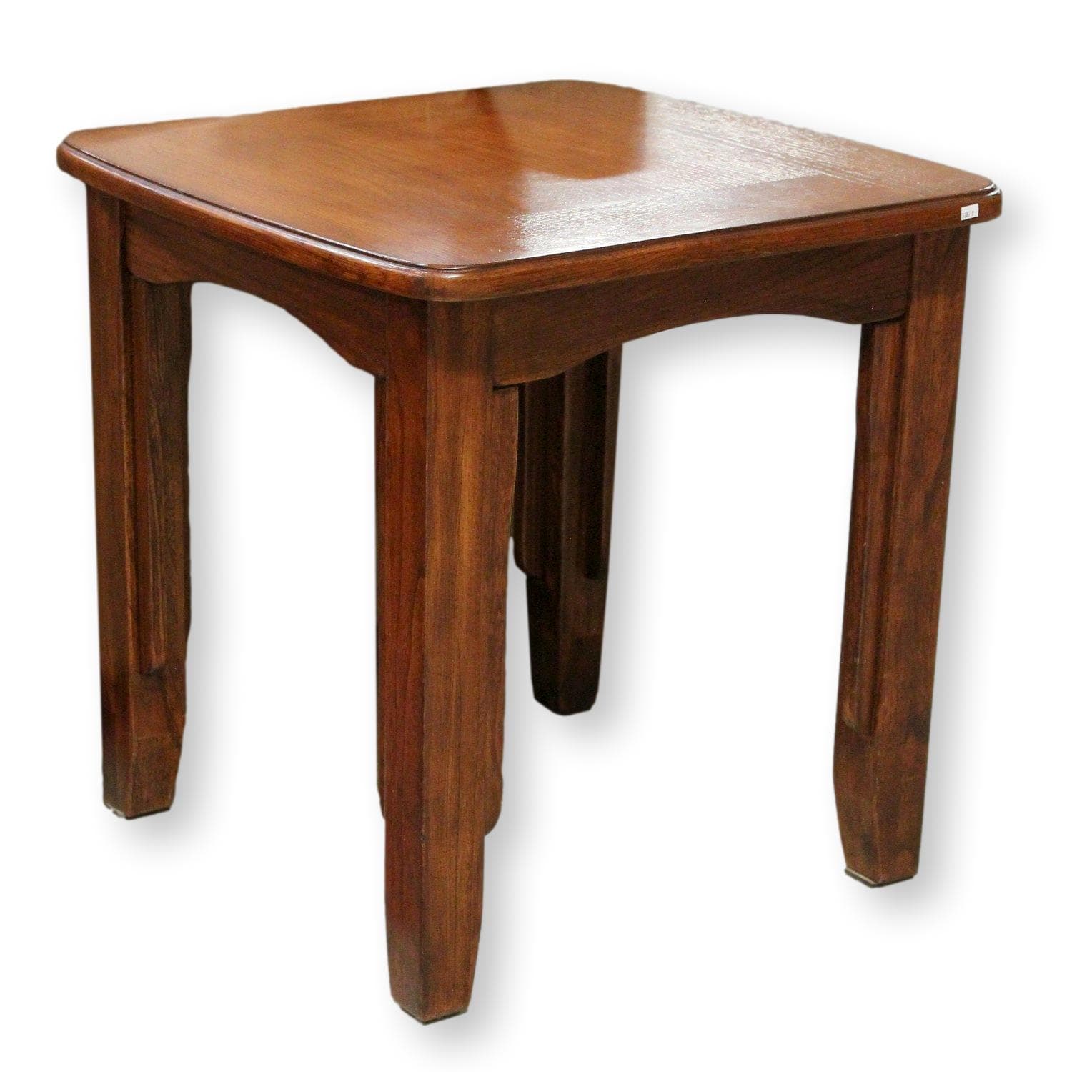 Square Dark Oak End Table - Dark Finish - Image 1