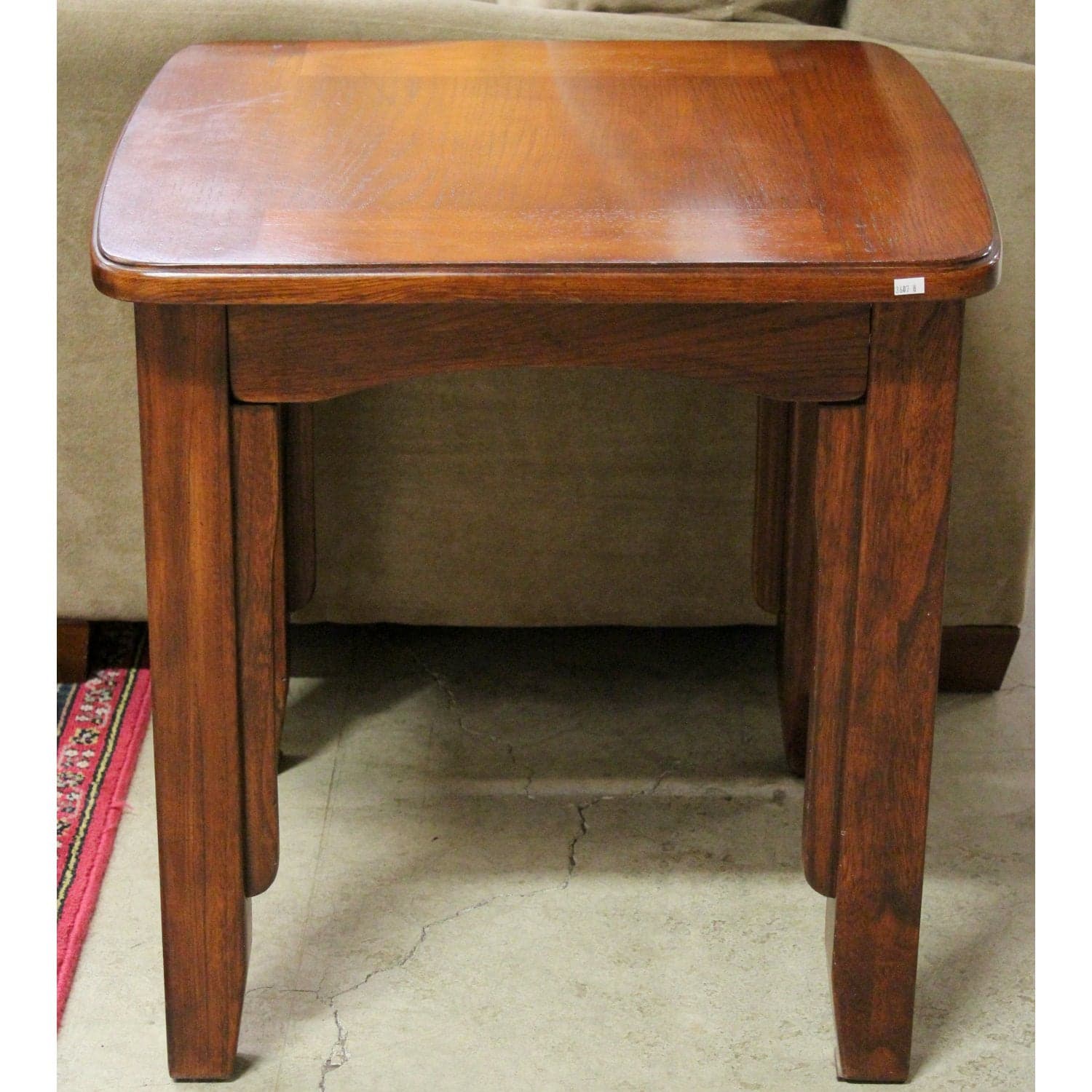 Square Dark Oak End Table - Dark Finish - Thumbnail 2