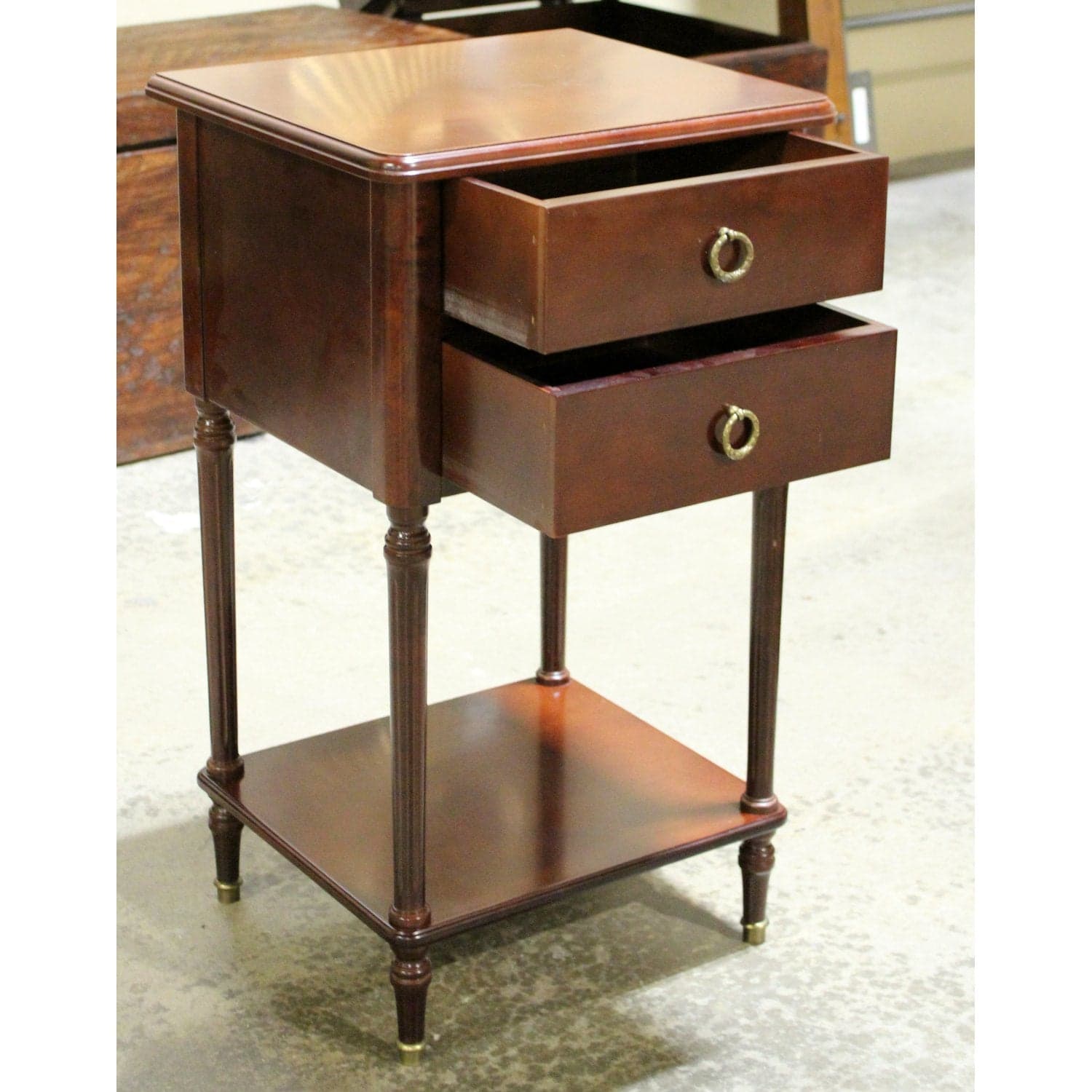 Bombay Co. 2 Drawer Nightstand - Mahogany Finish - Thumbnail 4