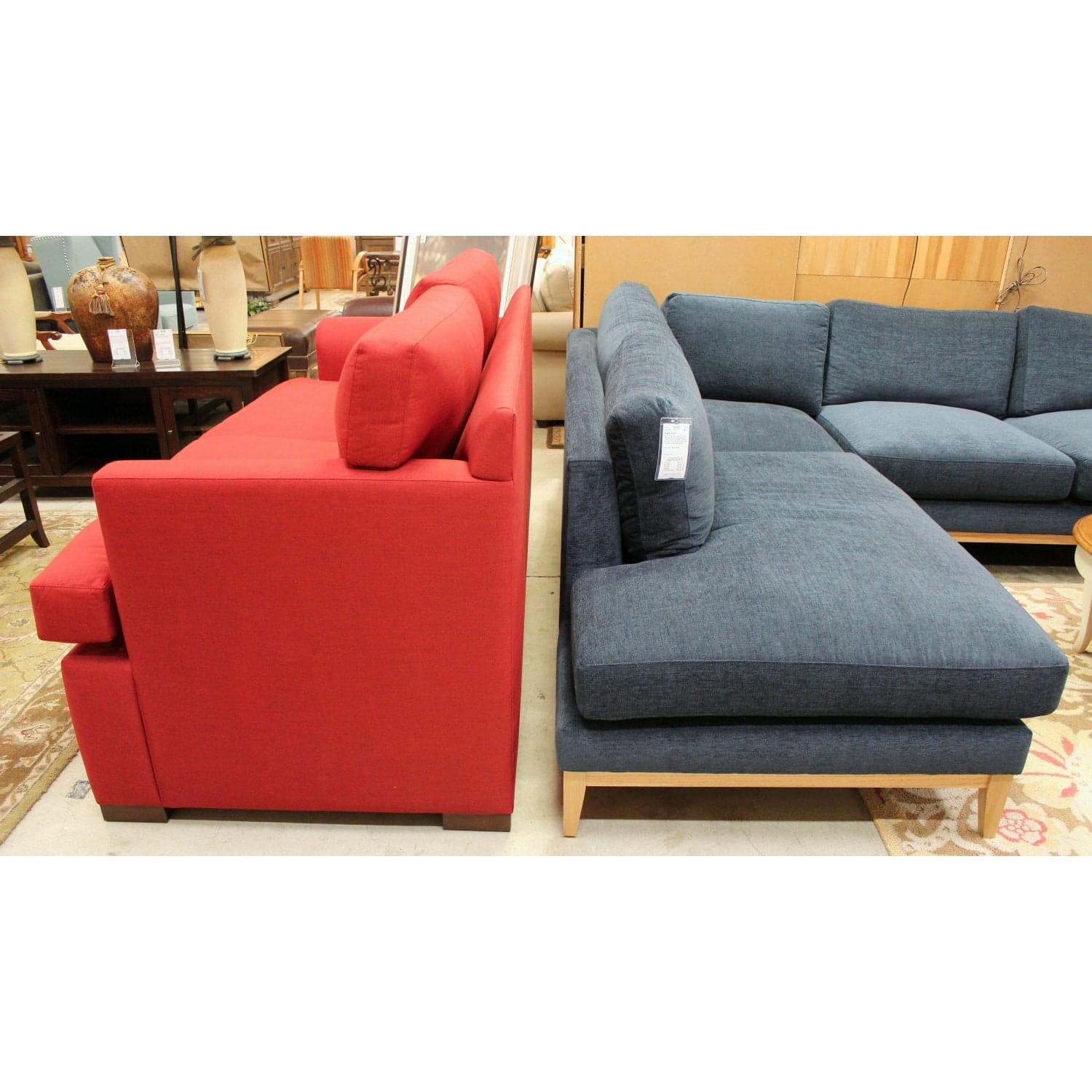 Custom Red Sofa - Red - Thumbnail 3