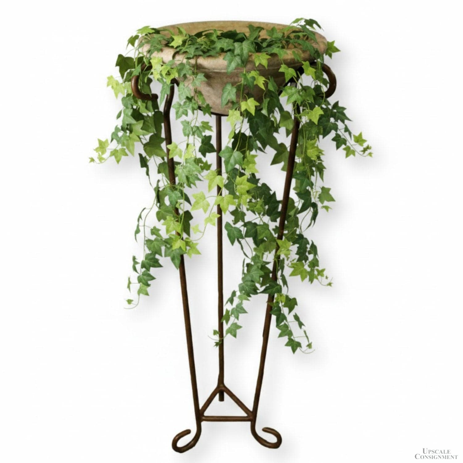 Metal Plant Stand w/Ceramic Bowl - Thumbnail 2