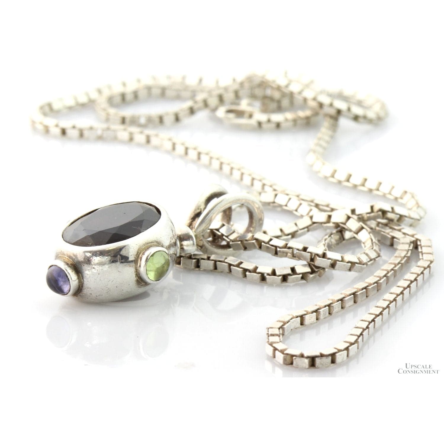 Almandine Garnet Sterling Silver Pendant & 24" Chain - 24 in - Thumbnail 4