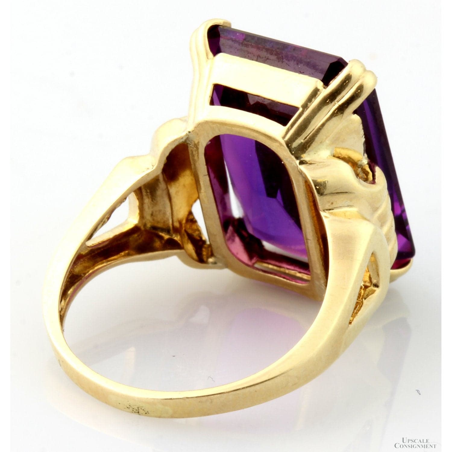 1920s Art Deco Synthetic Purple Sapphire Ring - 10K Gold - Size 6.25 - Thumbnail 5