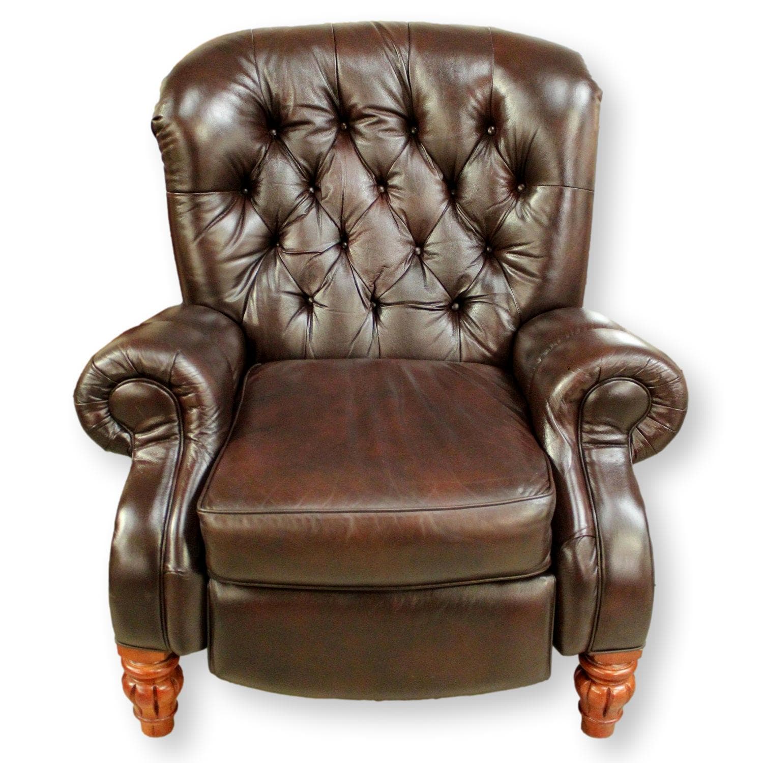 Ashley Tufted Brown Leather/Vinyl Match Recliner - Brown - Image 1