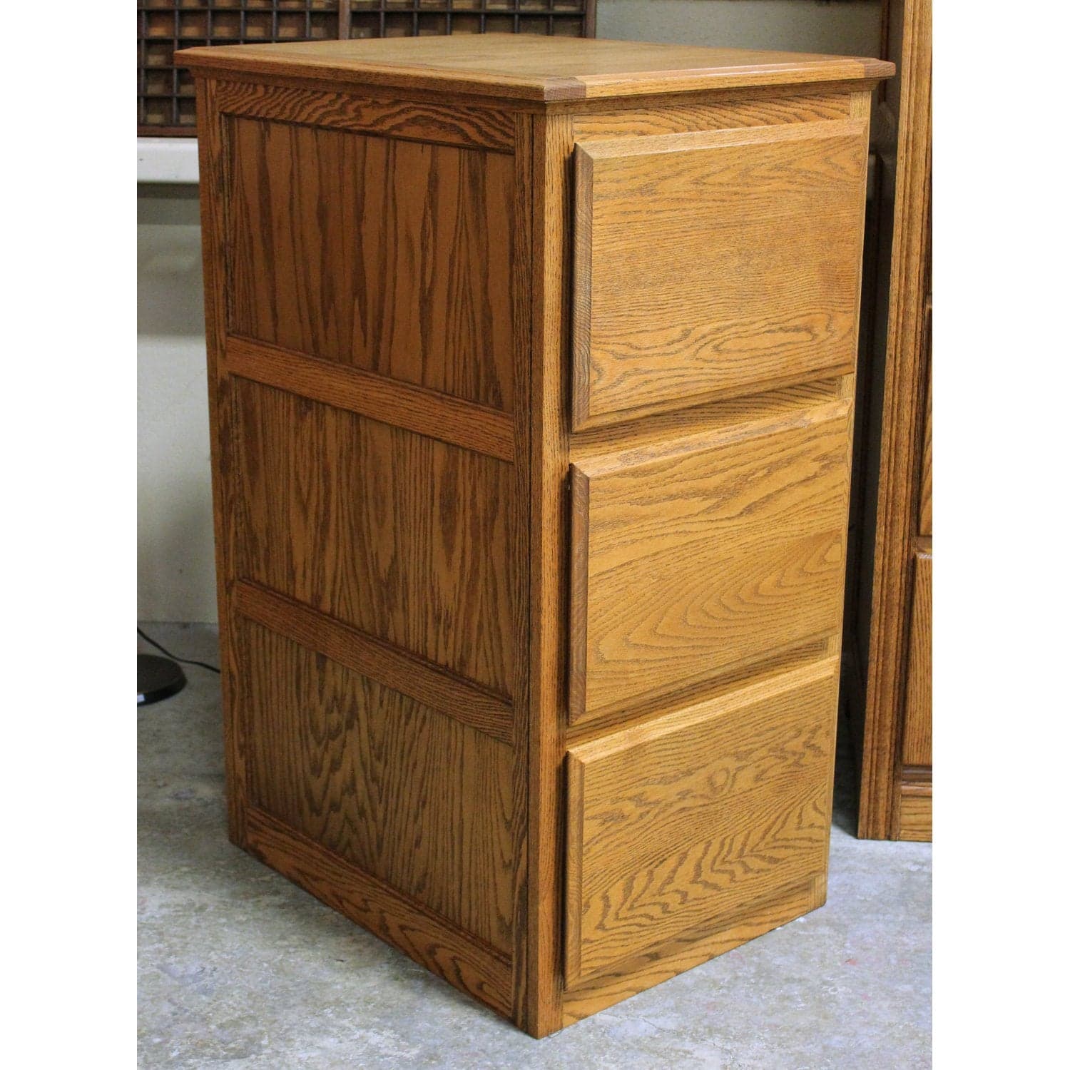First Edition Furn. Oak Three Drawer File Cabinet - Oak - Thumbnail 3
