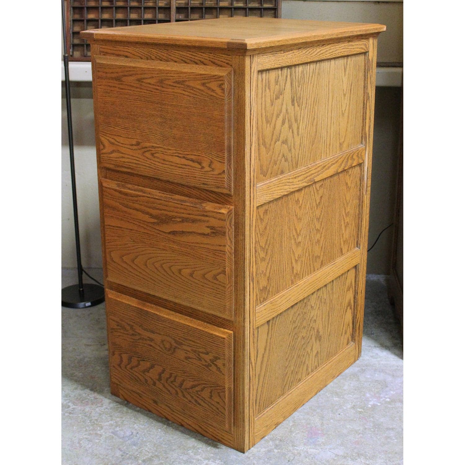 First Edition Furn. Oak Three Drawer File Cabinet - Oak - Thumbnail 4