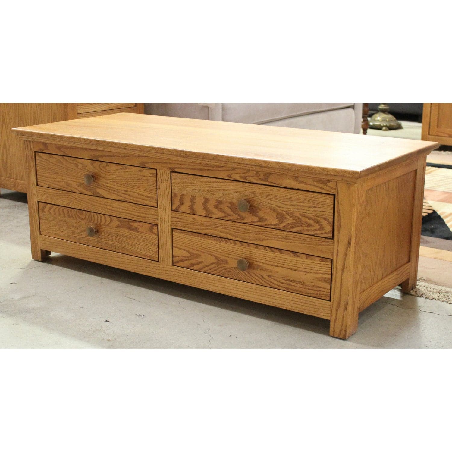 Oak Four Drawer Coffee Table - Thumbnail 3