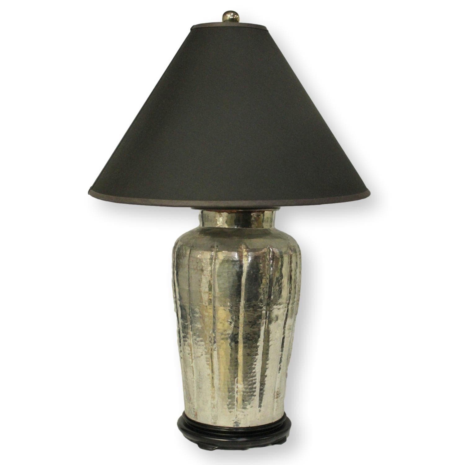 Metal Canister Lamp w/Tapered Shade - Image 1