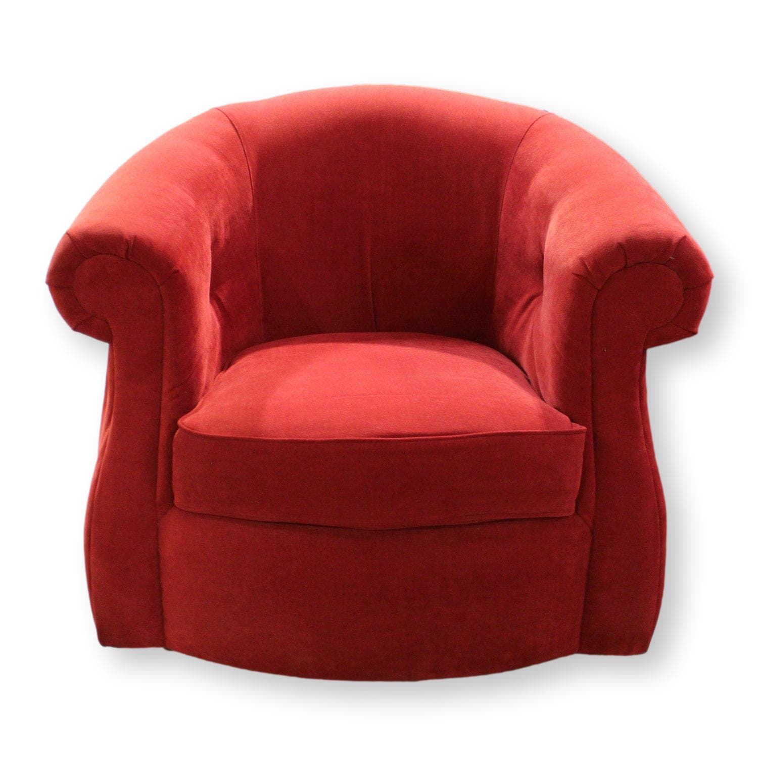 La-Z-Boy Red Swivel Barrel Chair - Red - Image 1