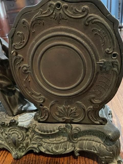 French Mantel 19th Century Clock Sculpture w Key JS45-10764 - Thumbnail 8