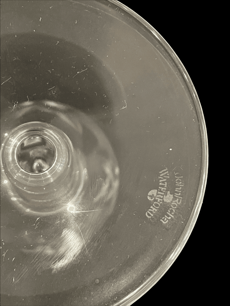 Pair John Rocha Crystal 10"H Waterford Goblet Water Wine Glasses JS45-11701 - Thumbnail 3