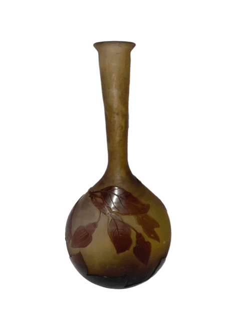 Emile Gallé French Art Nouveau Cameo Glass Vase c1900 SK92a-29 - Thumbnail 4