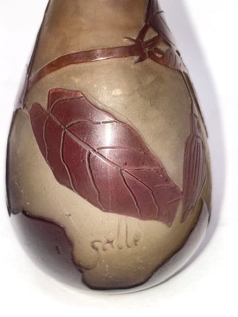 Emile Gallé French Art Nouveau Cameo Glass Vase c1900 SK92a-29 - Thumbnail 7